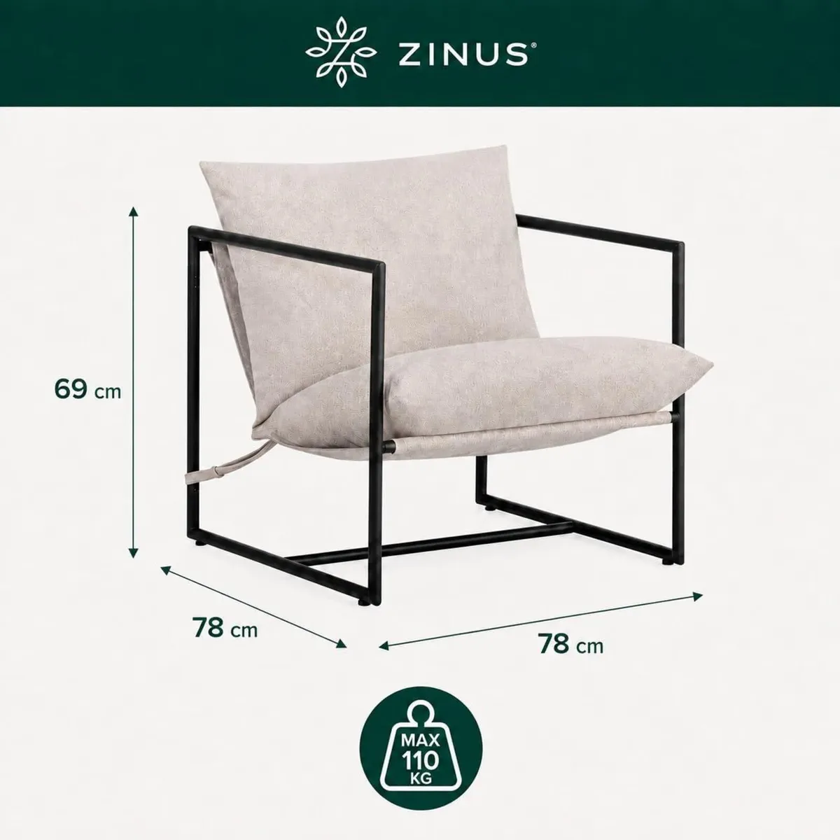 Aidan Sling Accent Armchair Oatmeal - Image 2