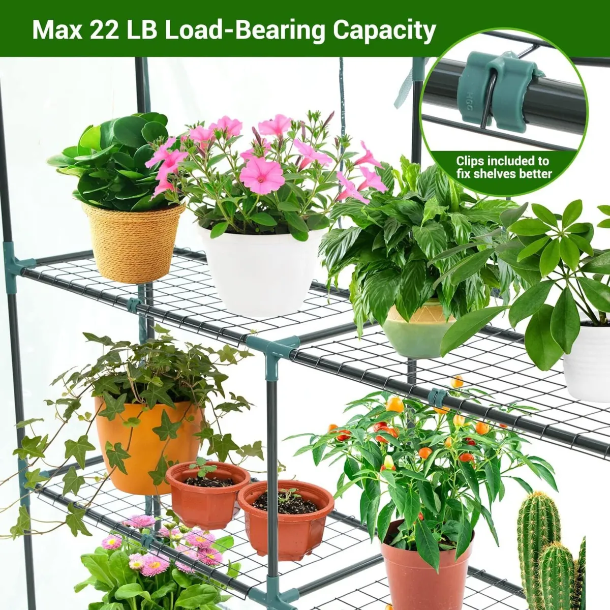 Walk-In Greenhouse 3 Tiers 12 Shelves - Image 3