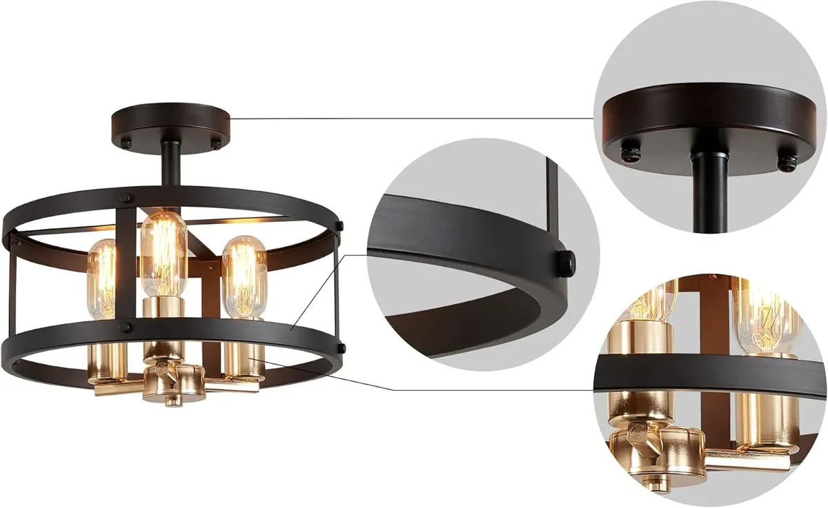 Saint Mossi Vintage Semi Flush Mount Ceiling Light - Image 4