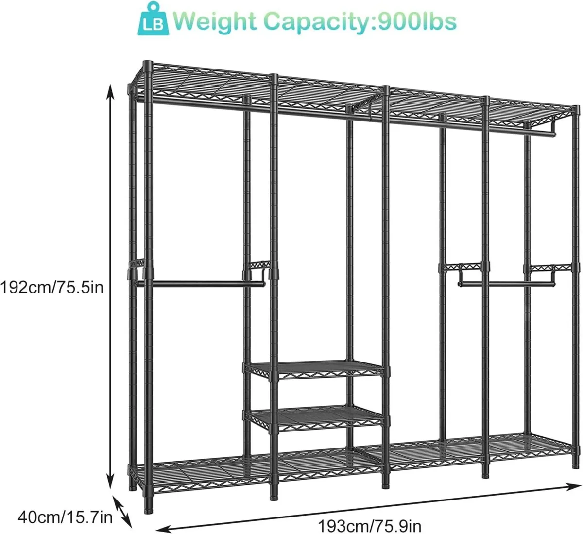 Clothes Rails Coat Rack with Adjustable Wire - Image 3