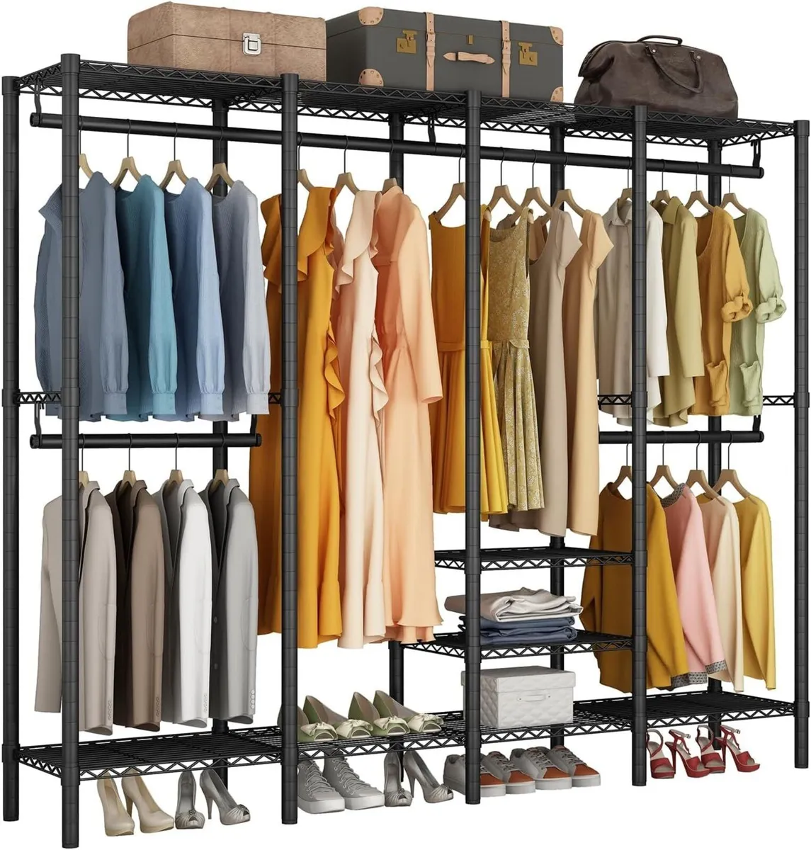 Clothes Rails Coat Rack with Adjustable Wire - Image 1