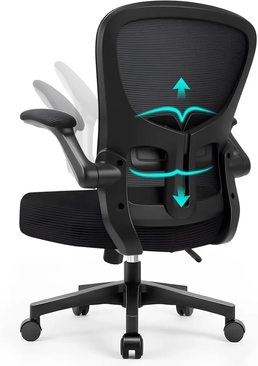 Ergonomic Mesh Office Desk Chair with Flip-Up Arms - Image 1