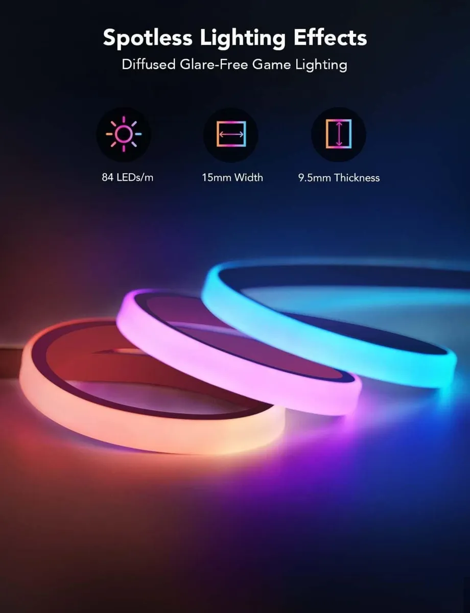 Rgbic 3m Neon Rope Gaming Lights Soft LED - Image 4
