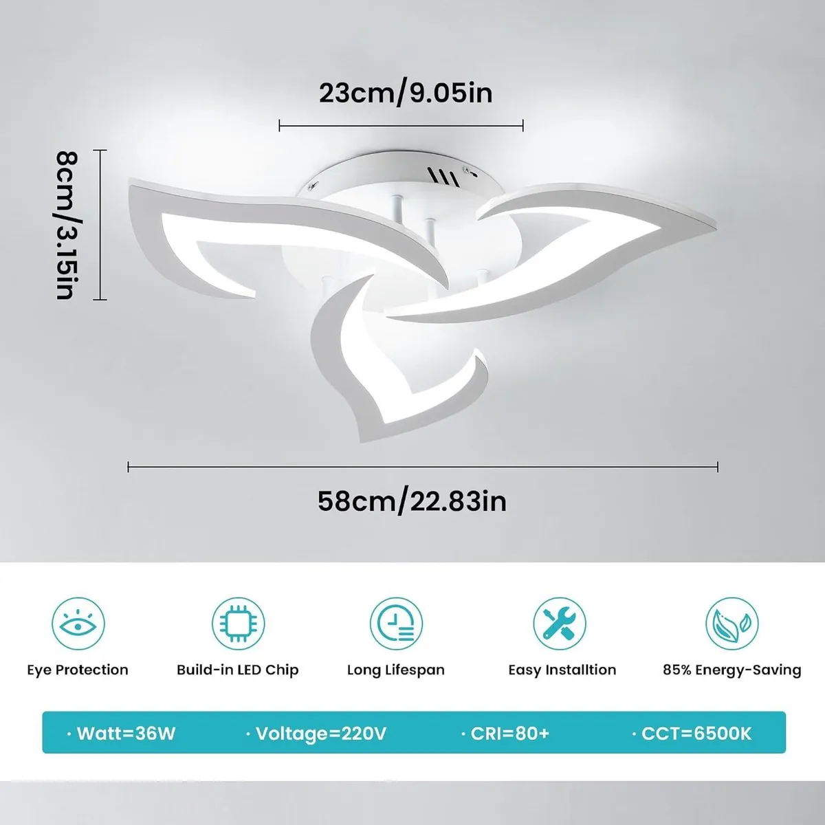 LED Ceiling Light 60W 5400lm Modern Design - Image 2