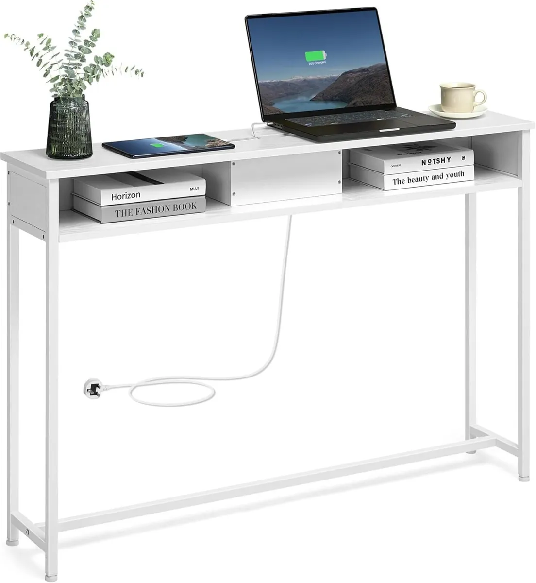 Console Table with Charging Station Slim - Image 1
