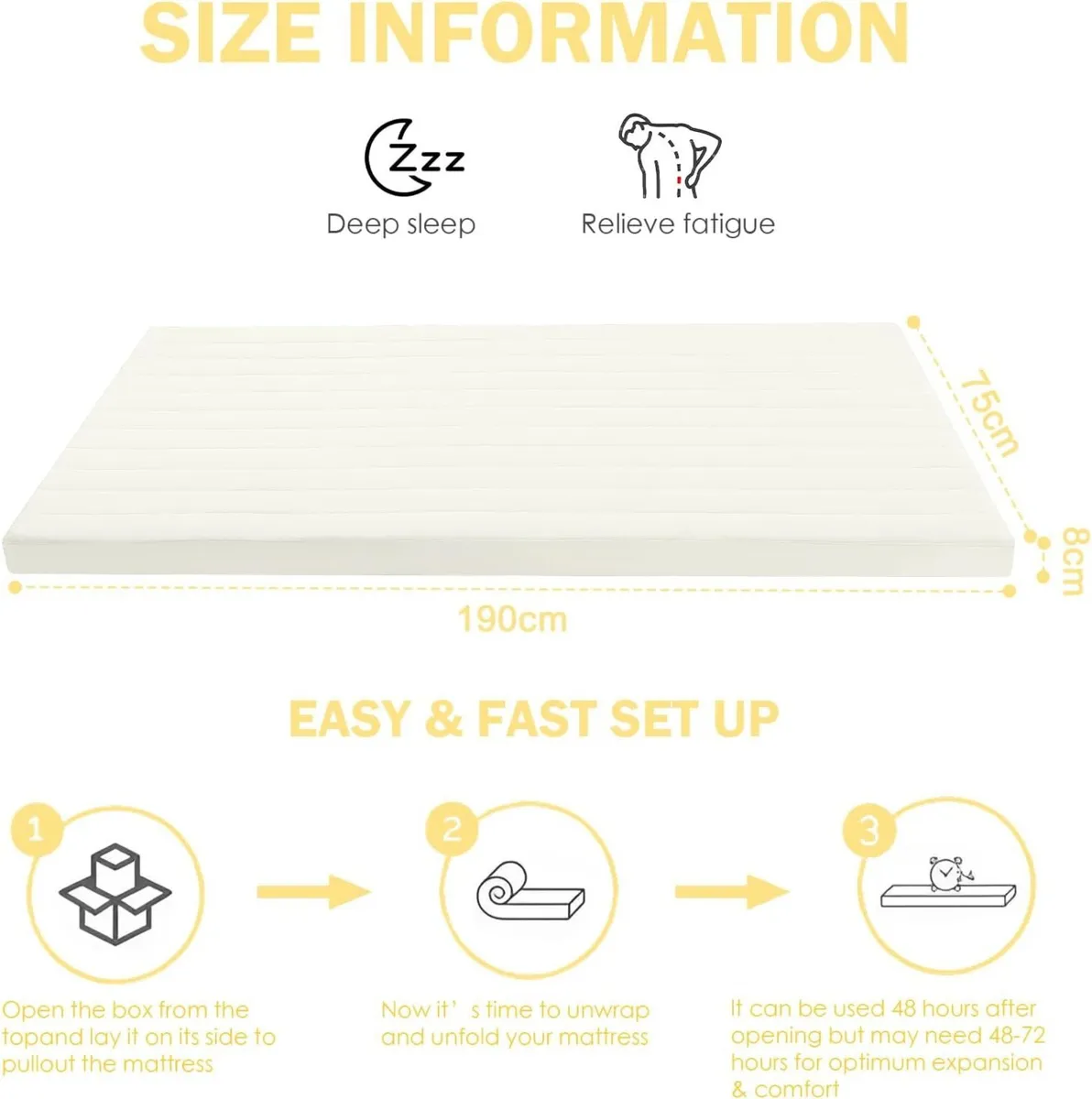 Roll Up Floor Mattress High Density Foam Foldable - Image 2