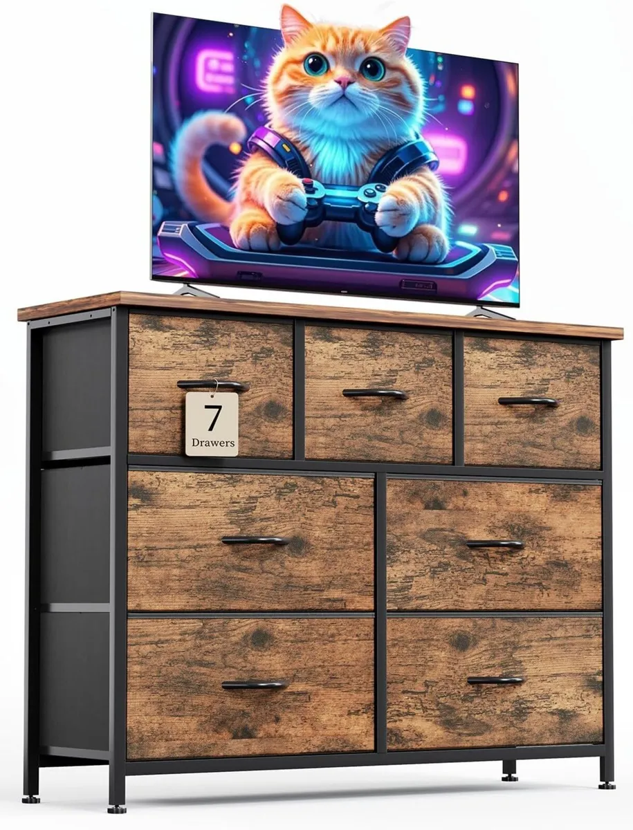 Chest of Drawers for Bedroom with 7 Fabric - Image 1