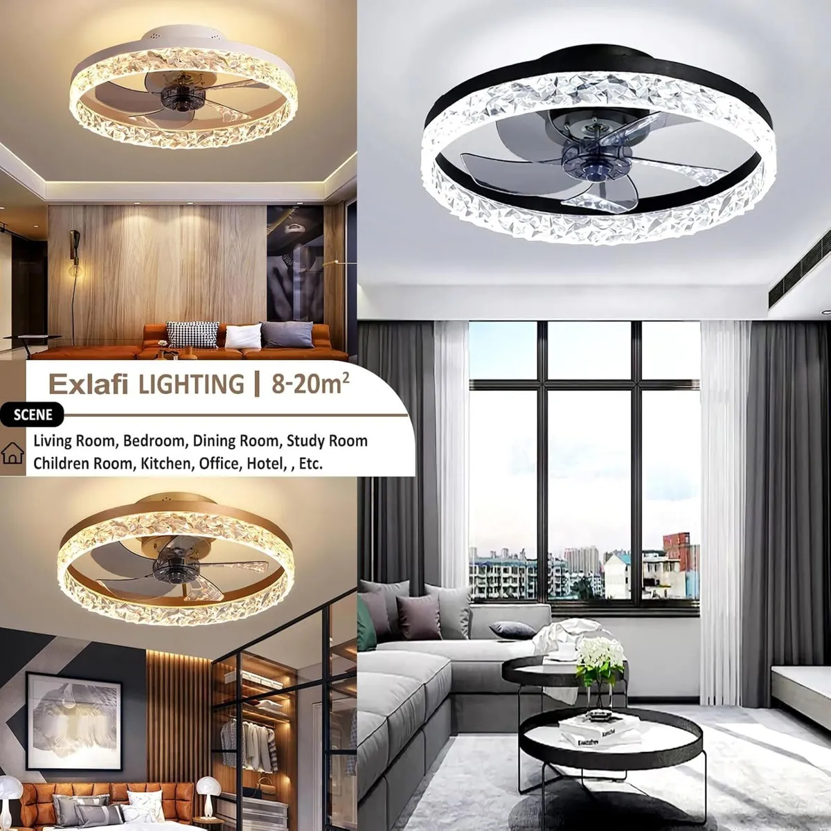 Ceiling Fans with Lights Remote Control Modern - Image 2