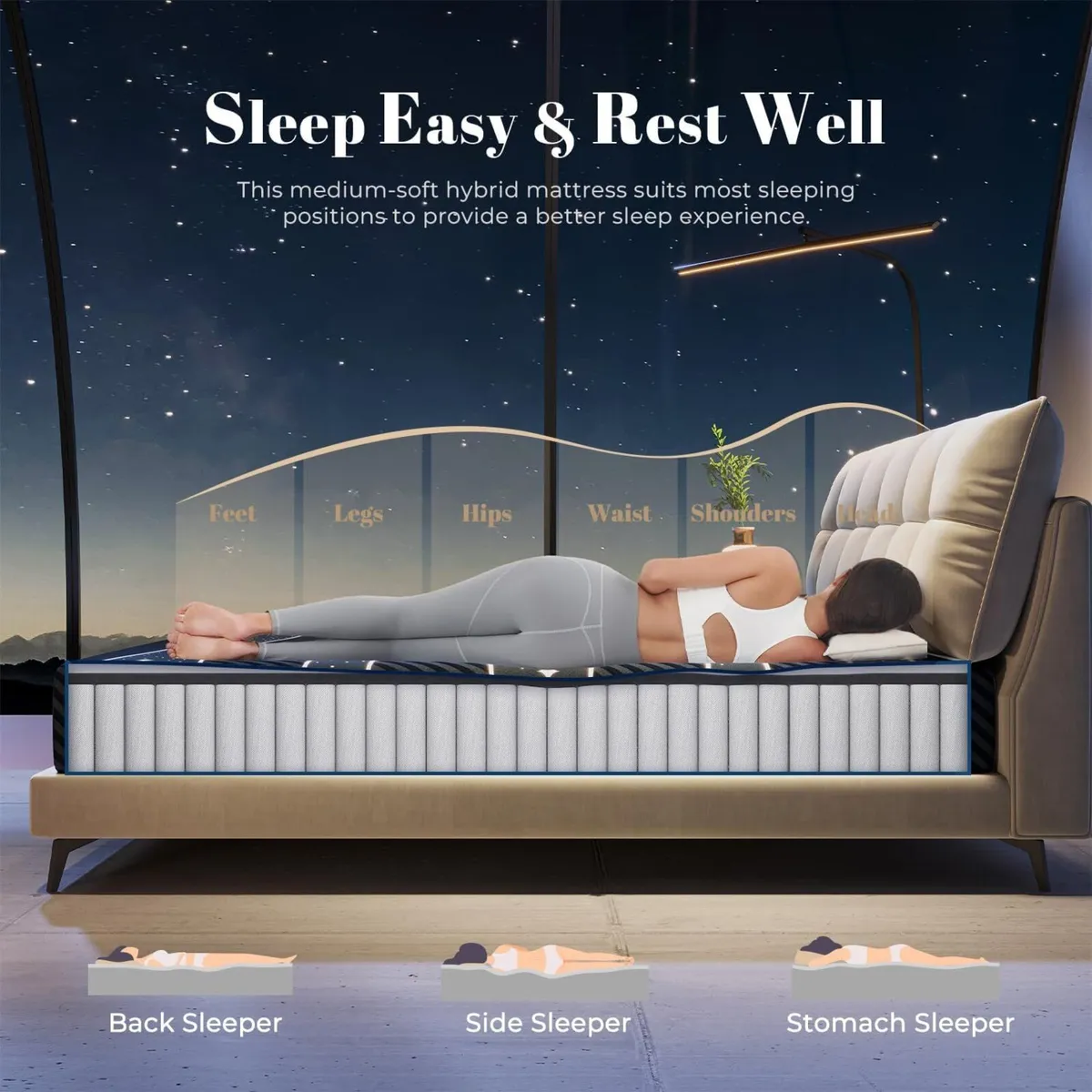 Mattress 9.8 Inch Advanced Foam Bamboo Pocket - Image 4