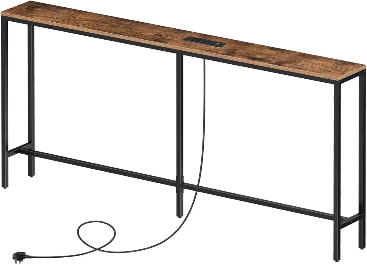 Console Table with Power Outlets 160CM Narrow - Image 1