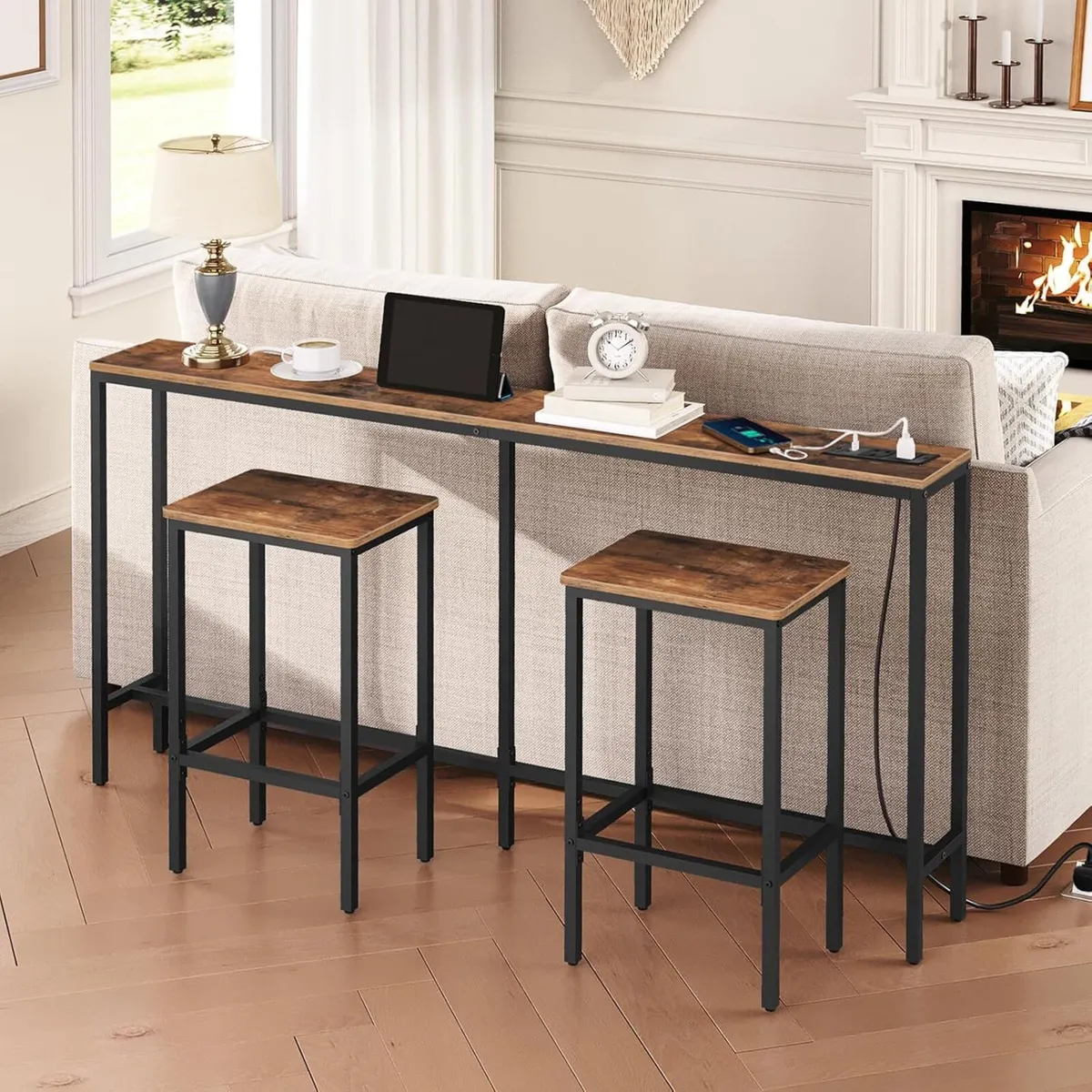 Console Table with Power Outlets 160CM Narrow - Image 4