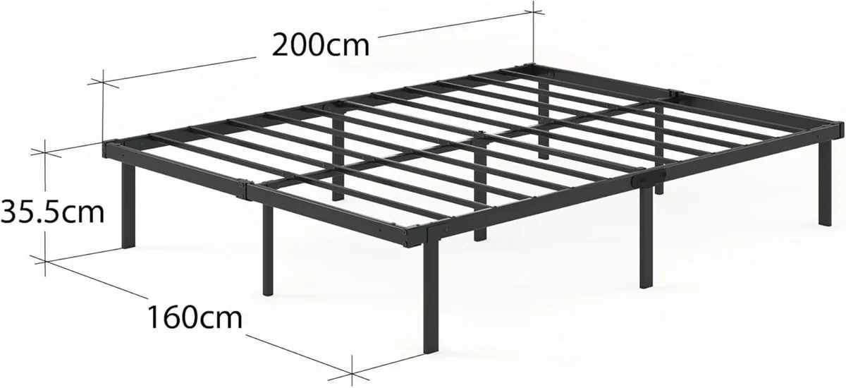 Caleb Metal Platform Bed Frame Height 36CM - Image 2