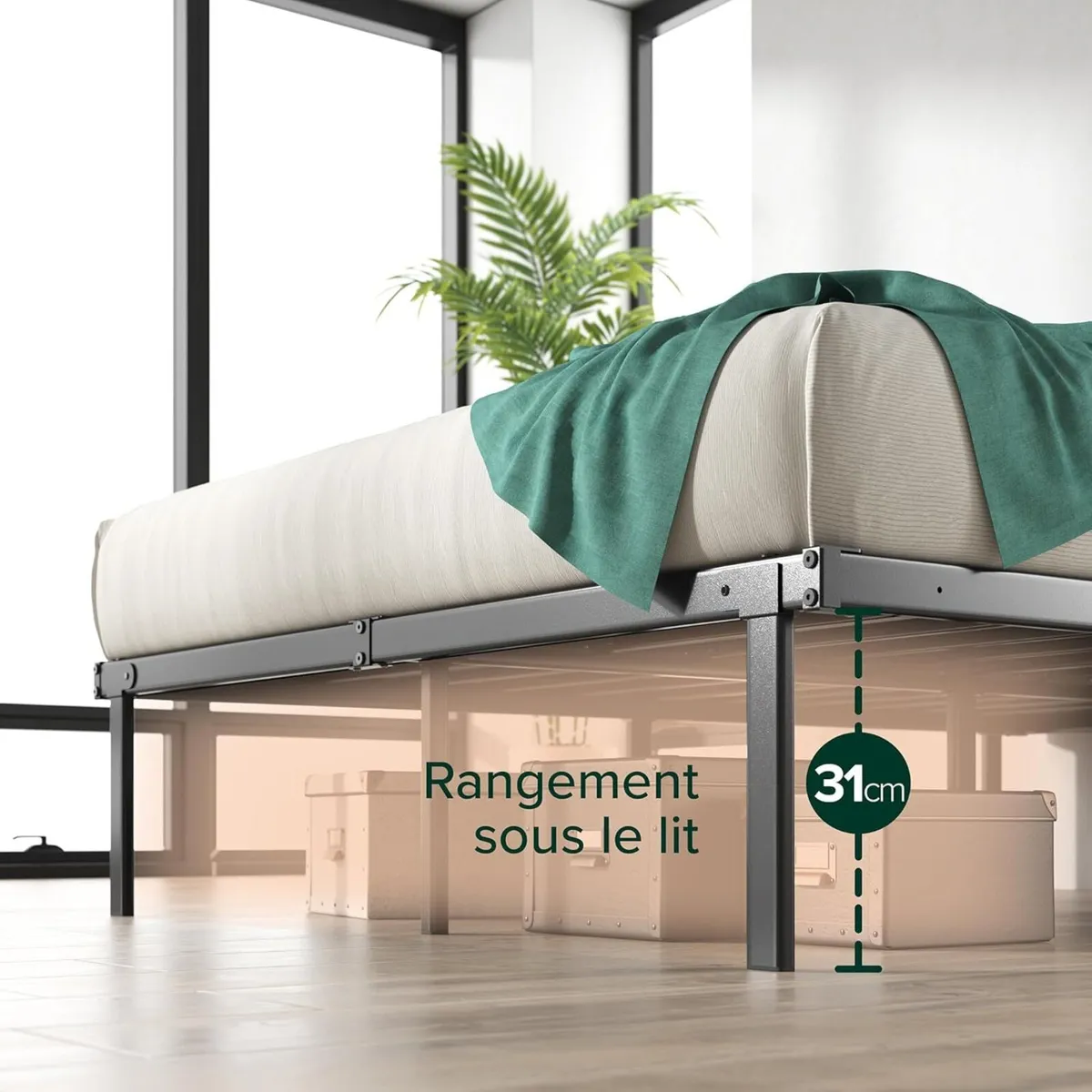 Caleb Metal Platform Bed Frame Height 36CM - Image 4