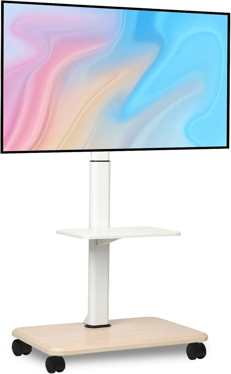 Rolling TV Stand for 32-70 Inch Flat Curved - Image 1