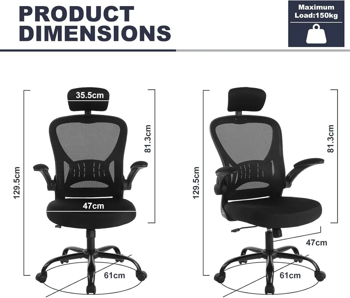 Office Chair Ergonomic Mesh Adjustable Desk - Image 3