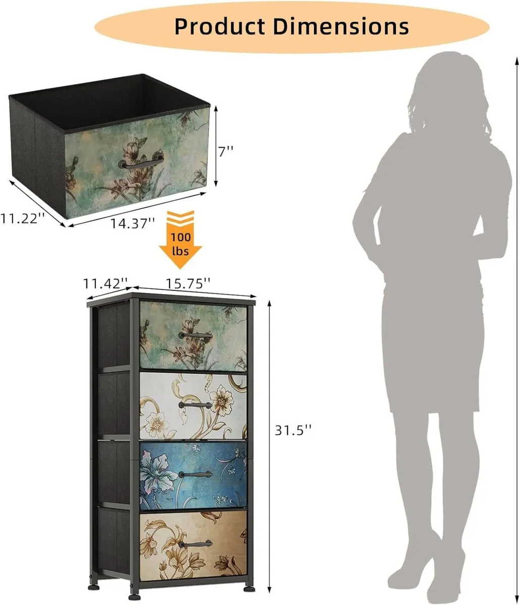 Chest of Drawers for Bedroom Fabric with 4 - Image 3