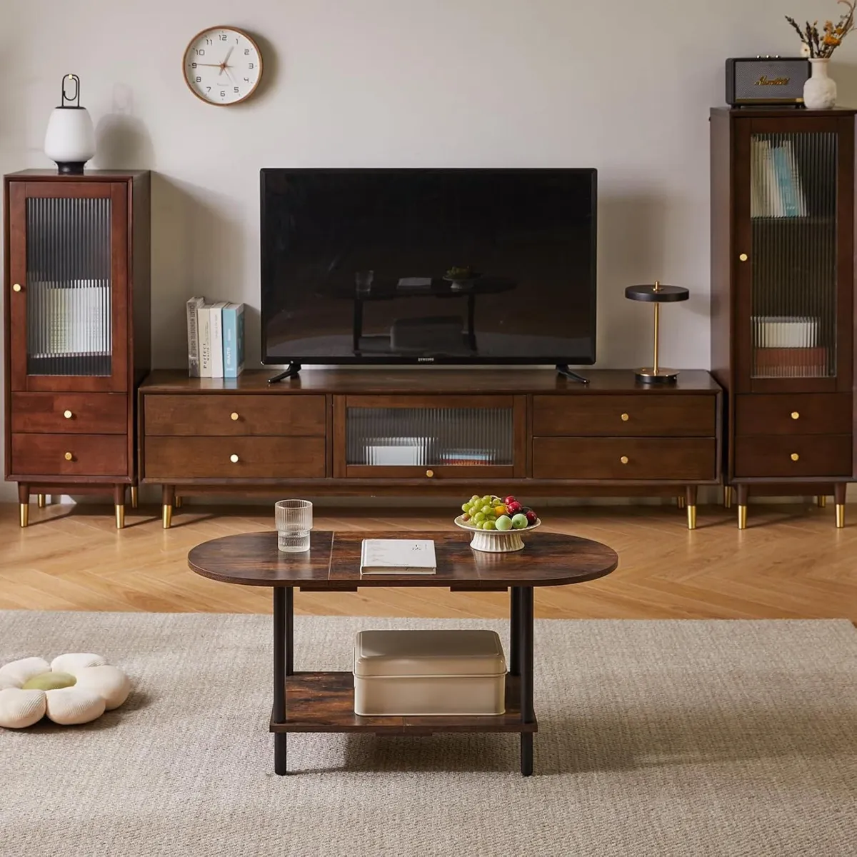 Small Coffee Table Living Room Wooden with 2 - Image 2