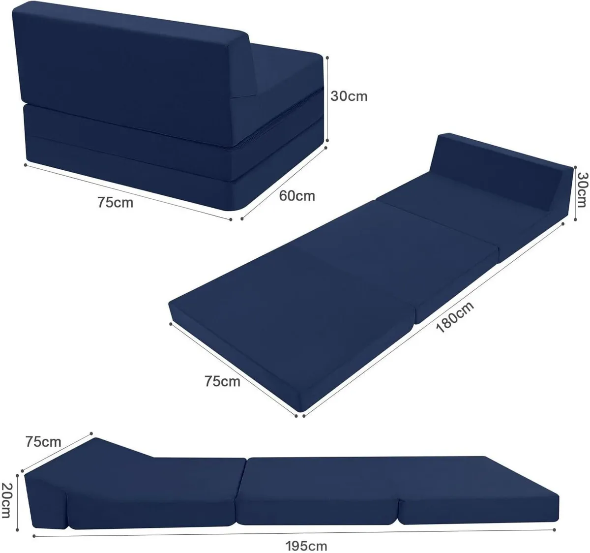 Folding Floor Mattress High Density Foam Fold Out - Image 4