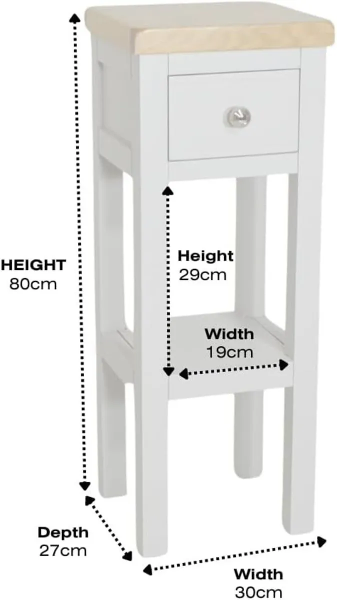 Small Side Table with Drawer Painted Console - Image 2