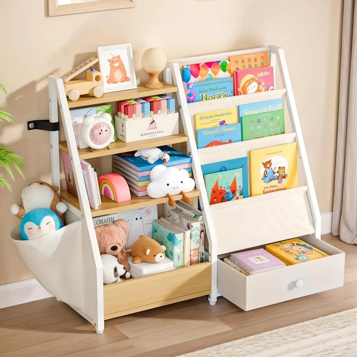Kids Bookshelf with Toy Storage Toddler Drawer - Image 1