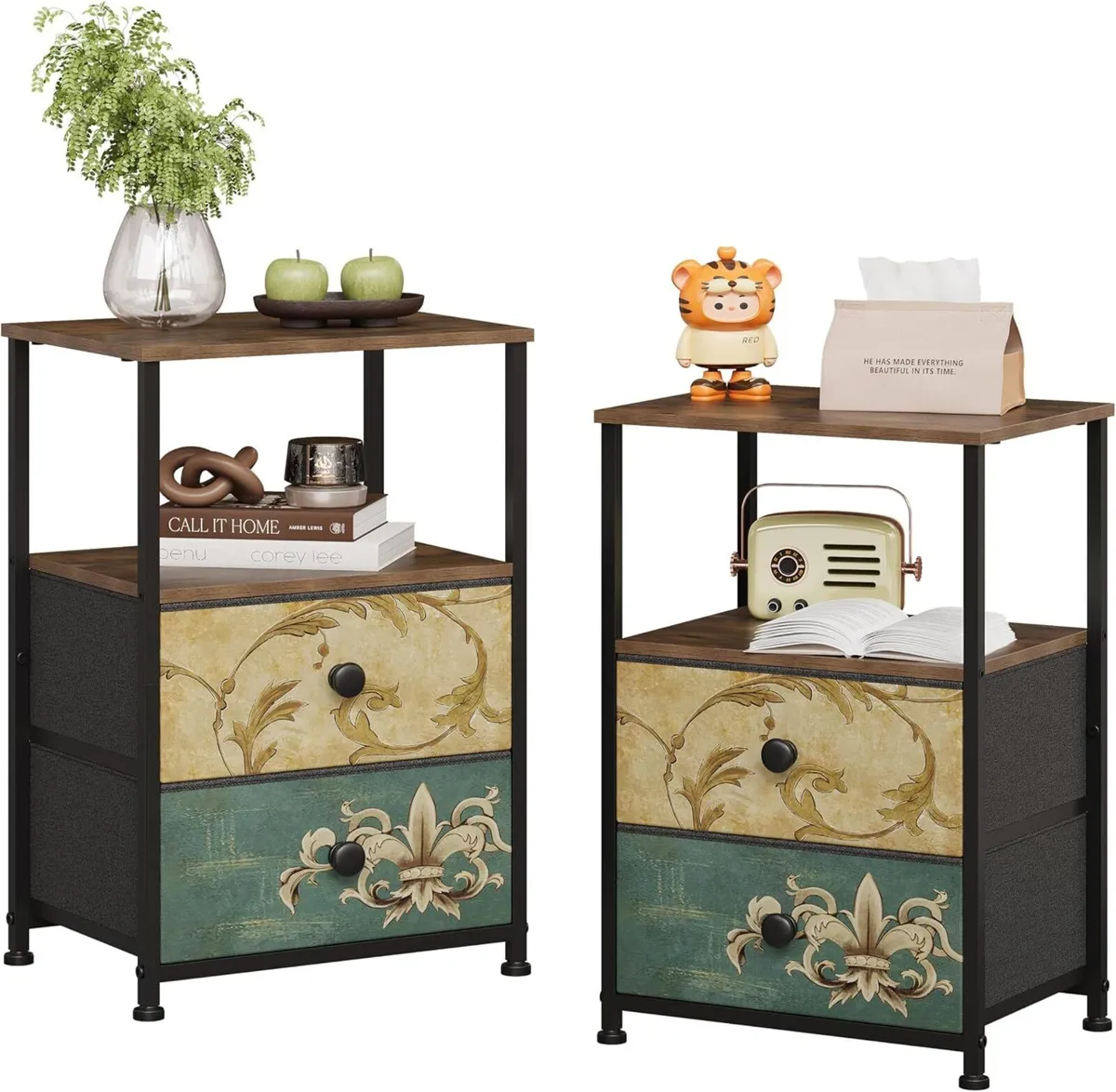 Chest of Drawers 2 Sets Bedside Table - Image 1