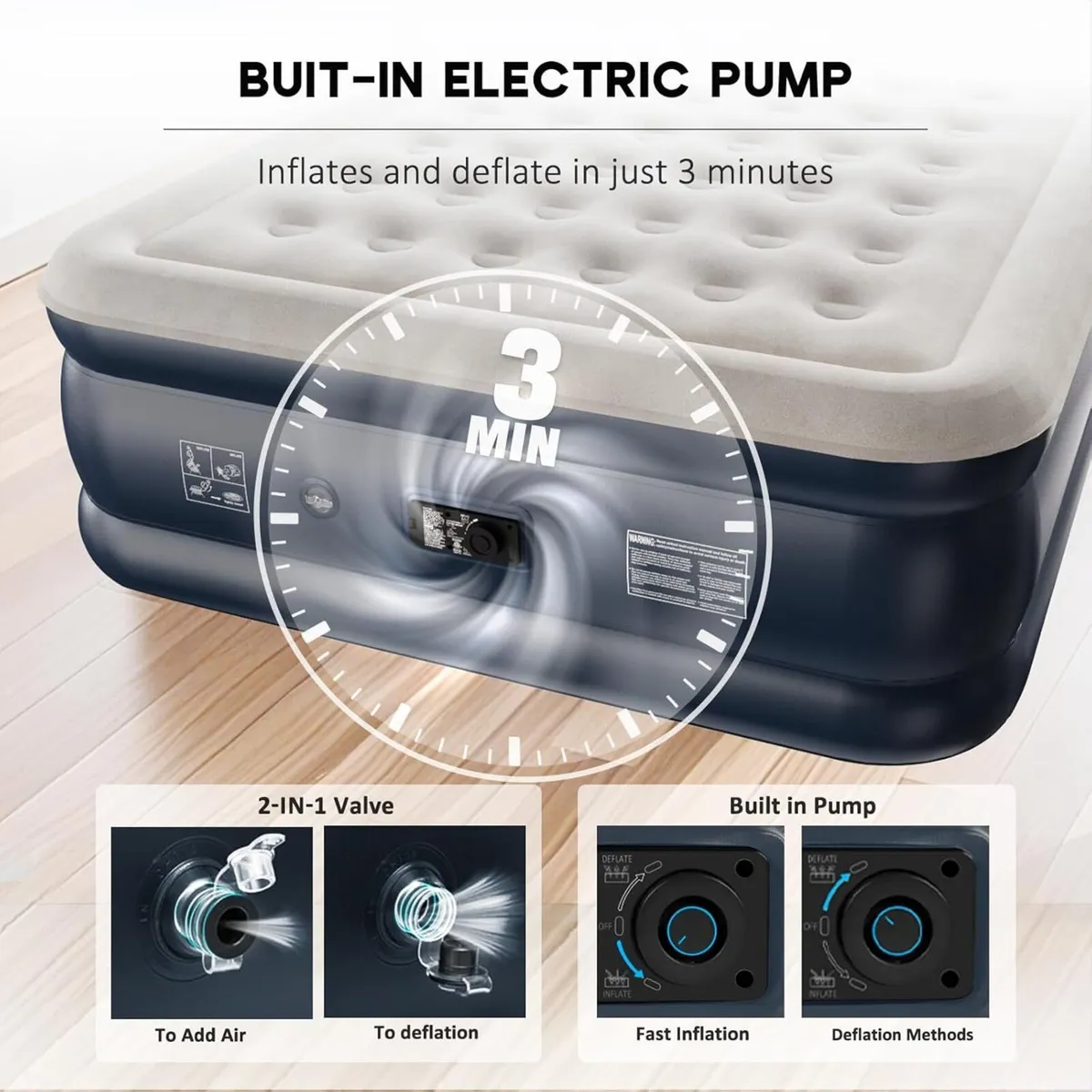 Air Bed Inflatable Mattress with Built in Pump - Image 4