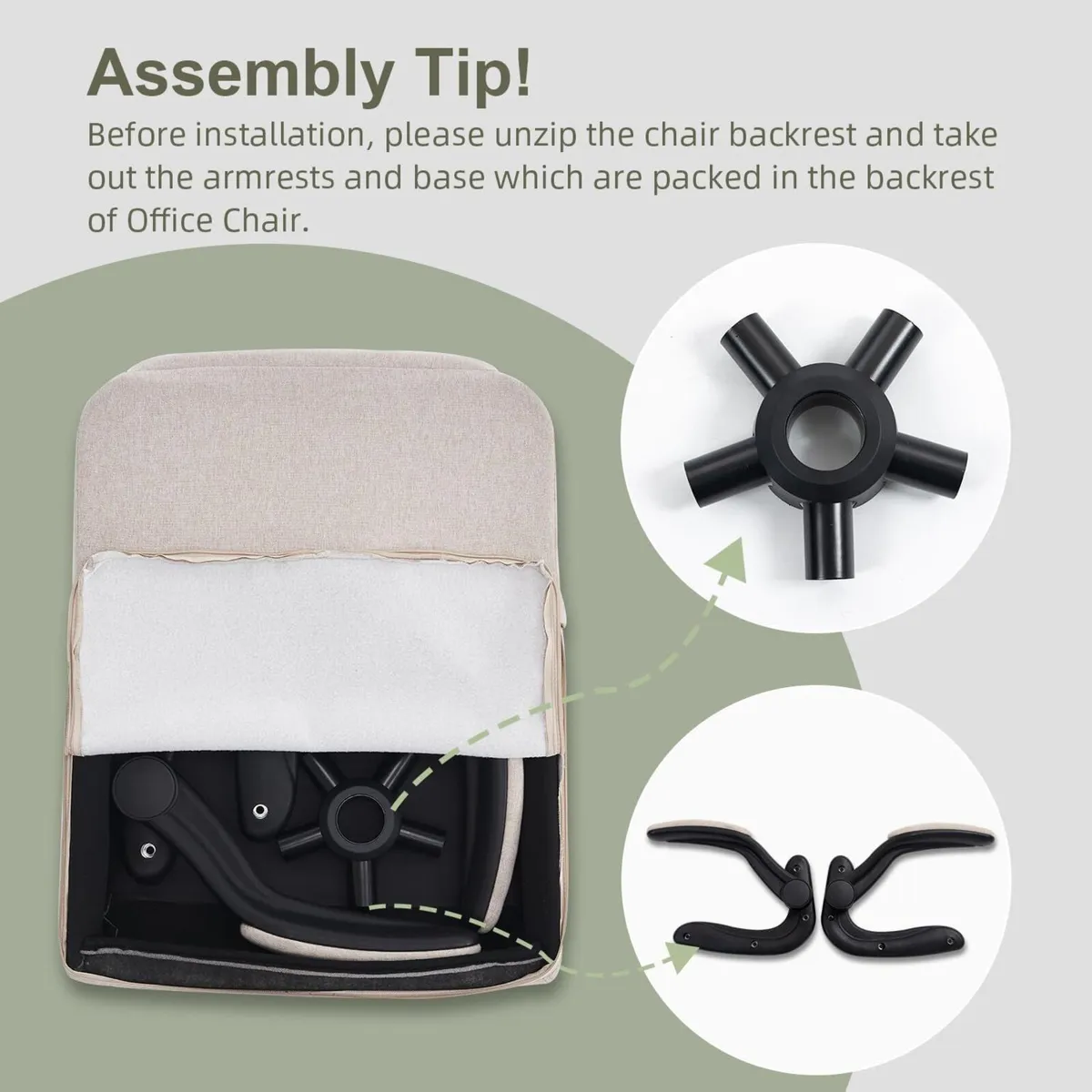 Ergonomic Office Chair Fabric Desk Chairs for Home - Image 3