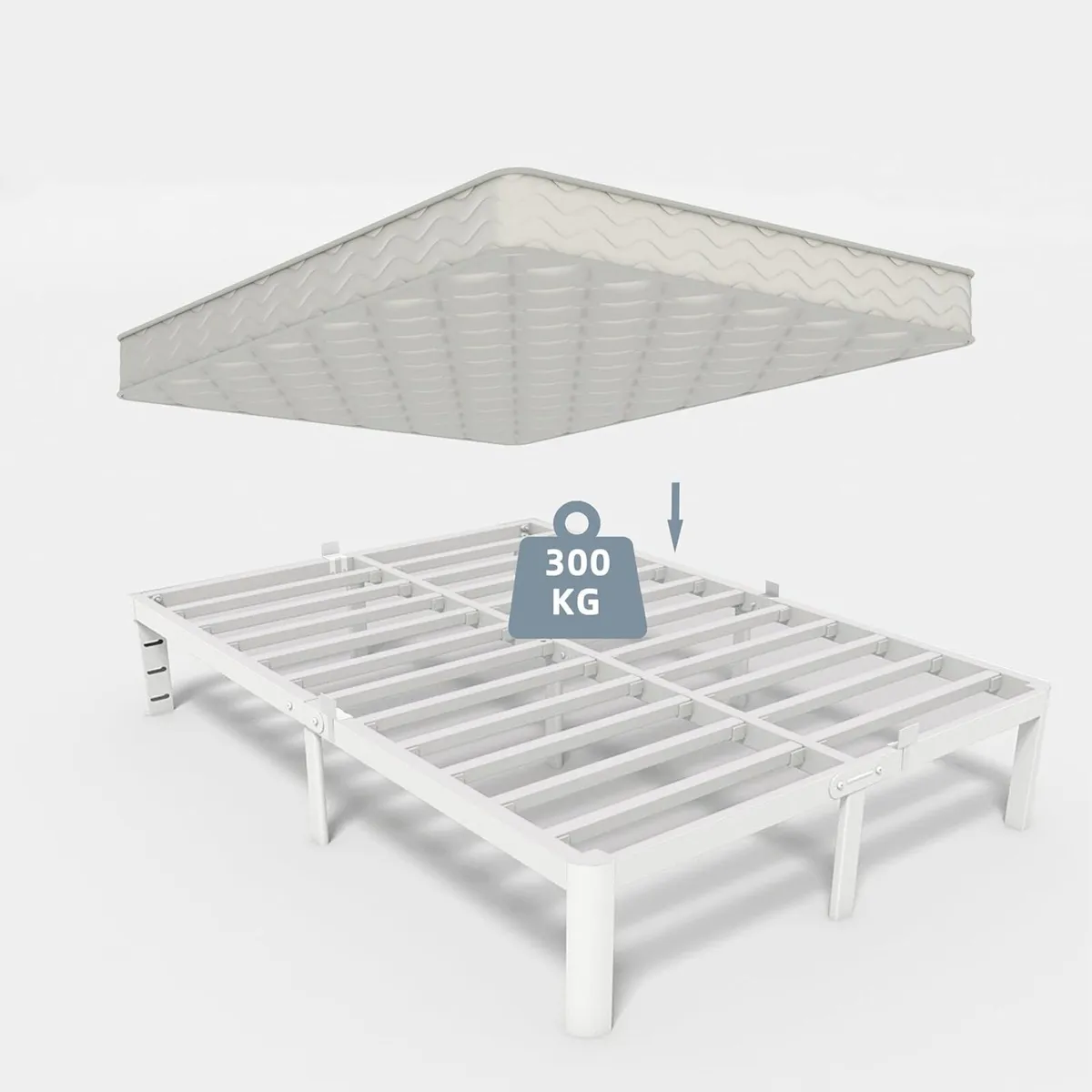 Bed Frame with Metal Anti-Slip Gasket and Large - Image 4