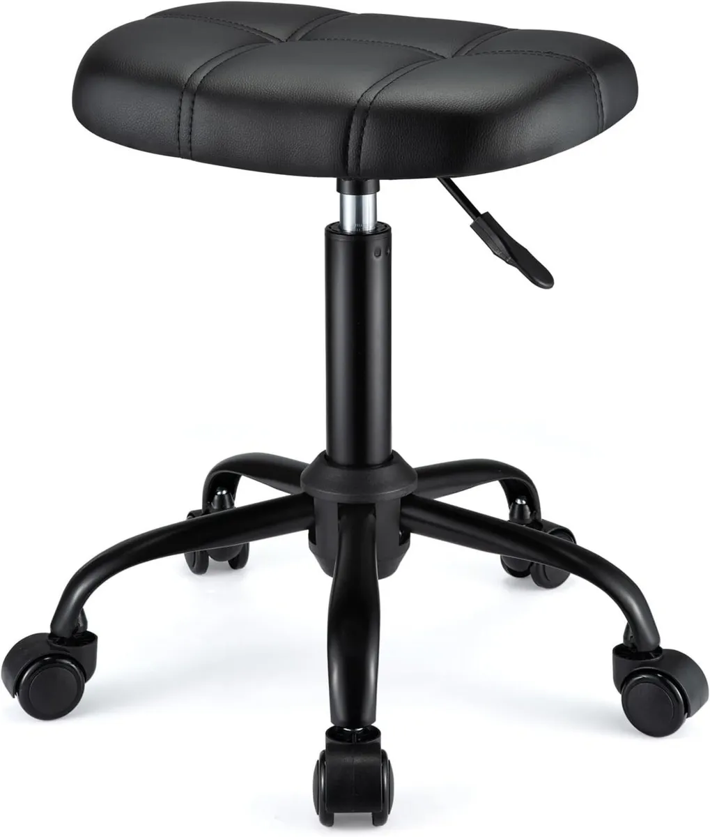 Square Rolling Stool with Wheels Height - Image 1