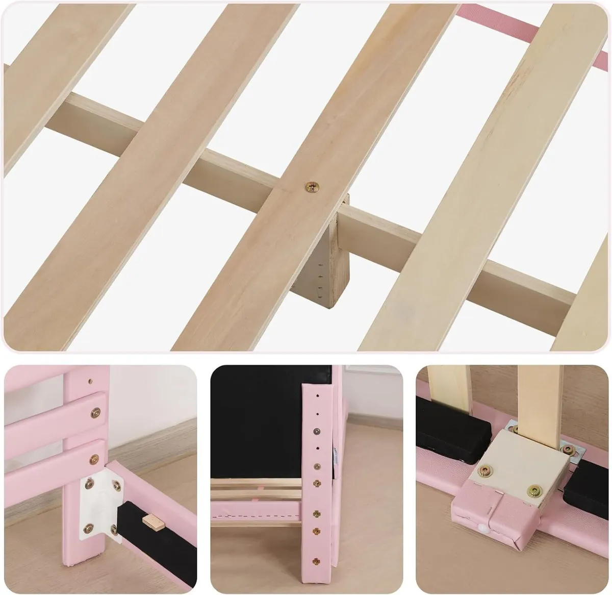 Kids Bed Frame Pvc Leather Children's Toddler - Image 4