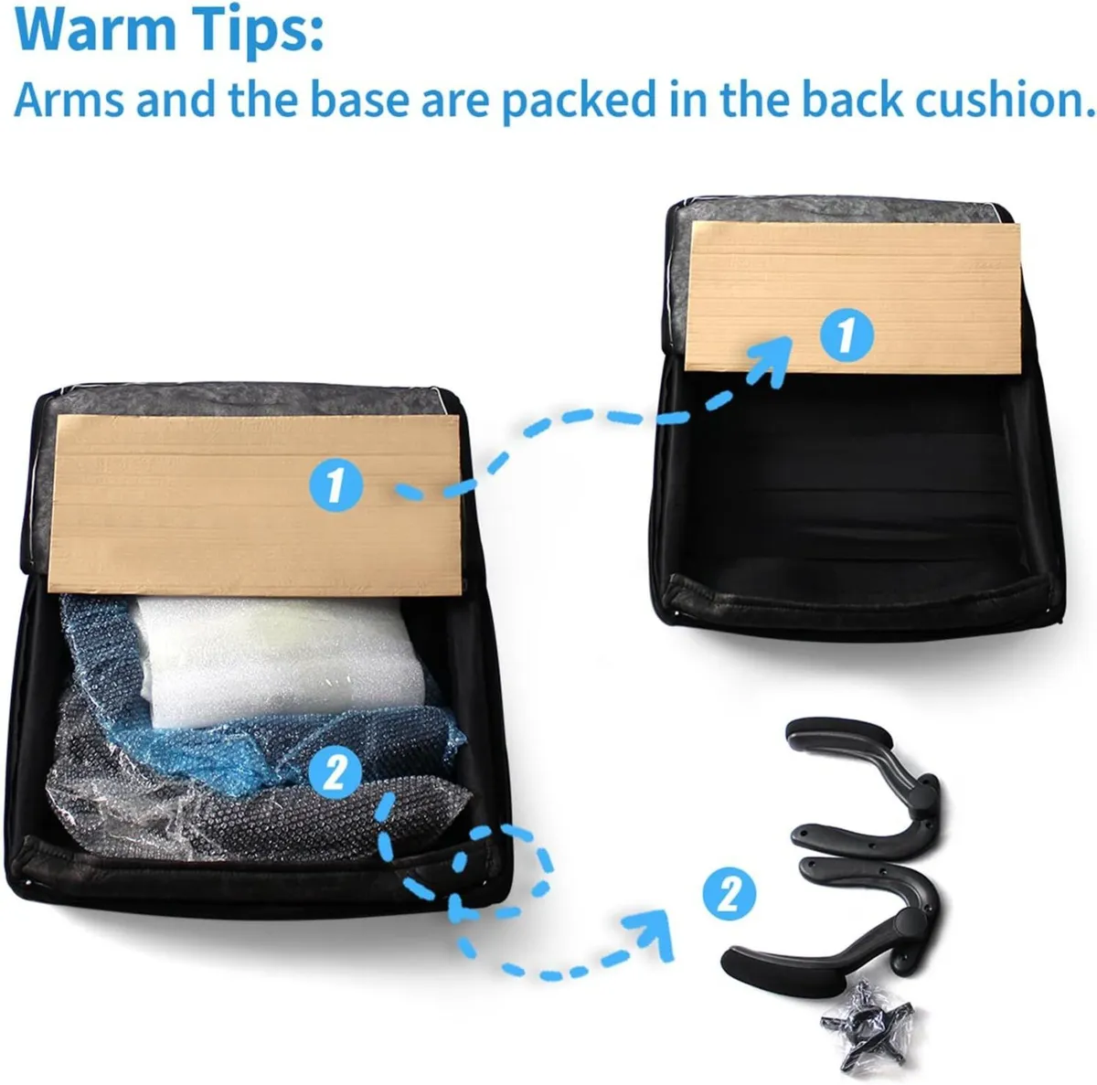 Office Chair Fabric Desk with Flip-Up Armrest - Image 4