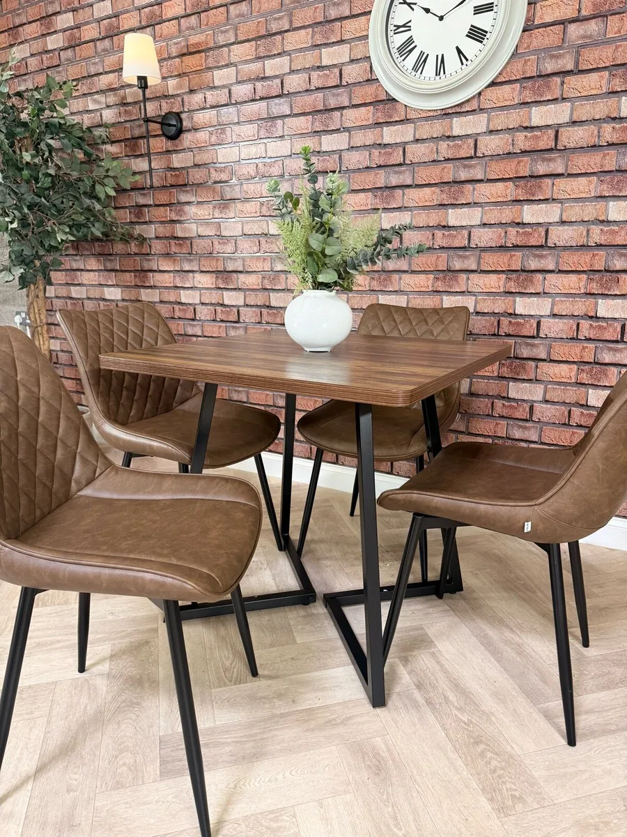 New walnut finish dining table & 4 chairs - Image 3
