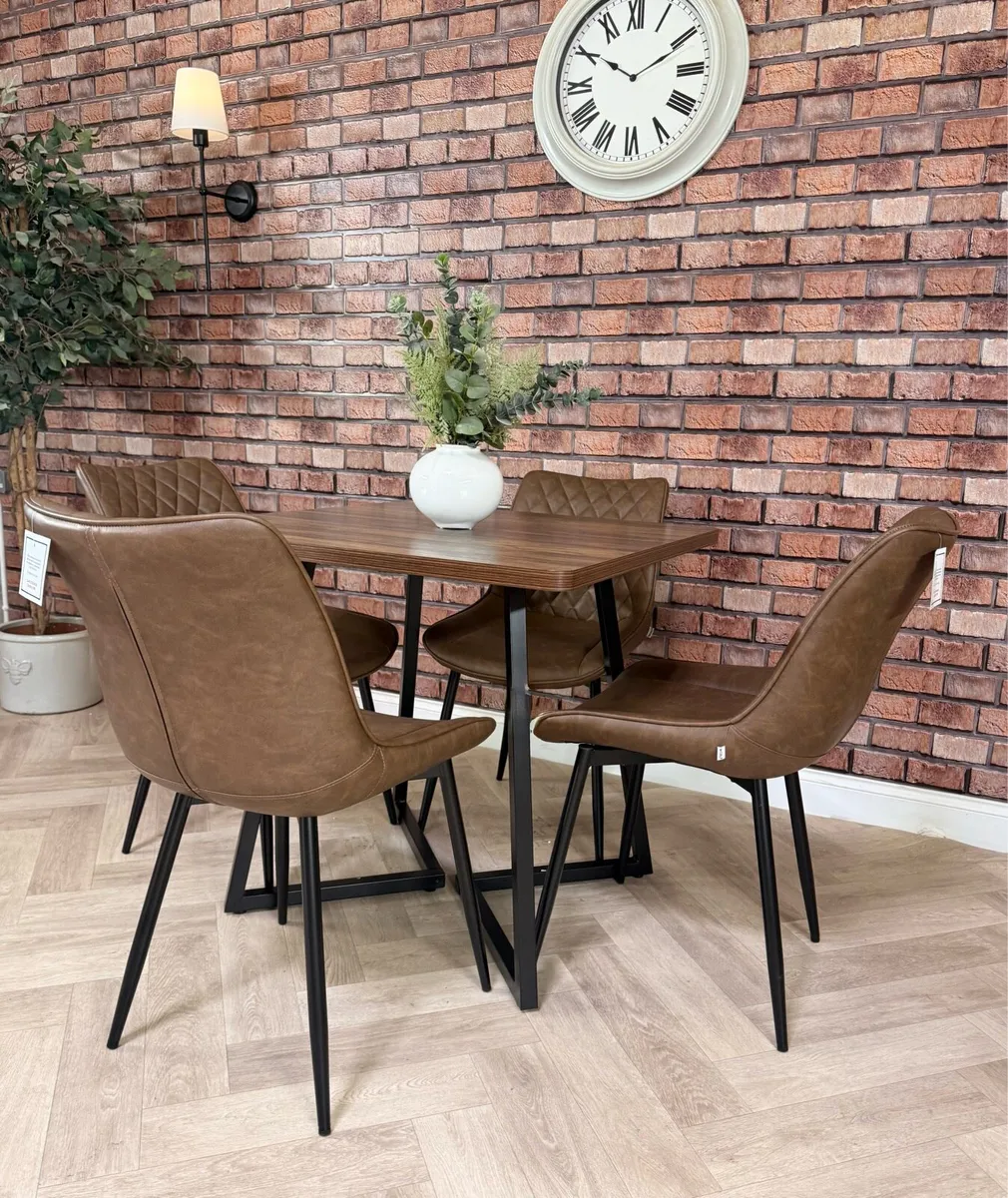 New walnut finish dining table & 4 chairs - Image 2