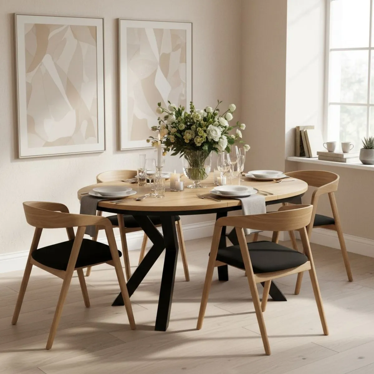Jupiter X Frame Loft Extendable Dining Table - Image 2