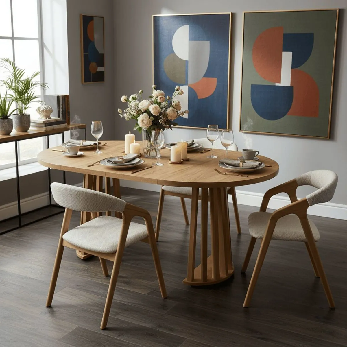Tovo Extendable Round Dining Table Laminated up140 - Image 3