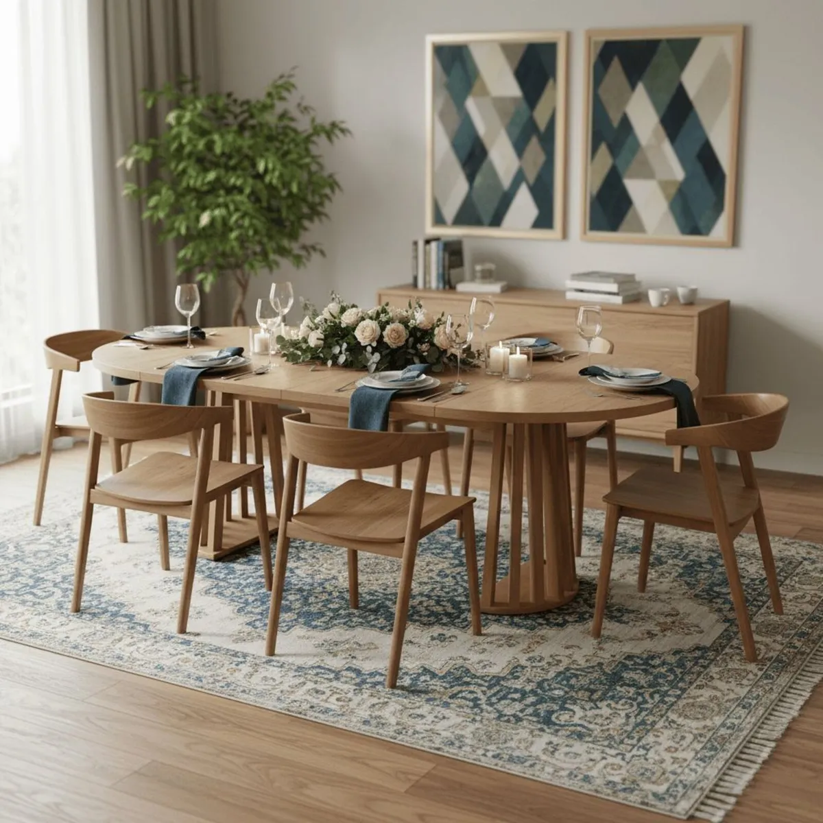 Tovo Extendable Round Dining Table Laminated up140 - Image 4