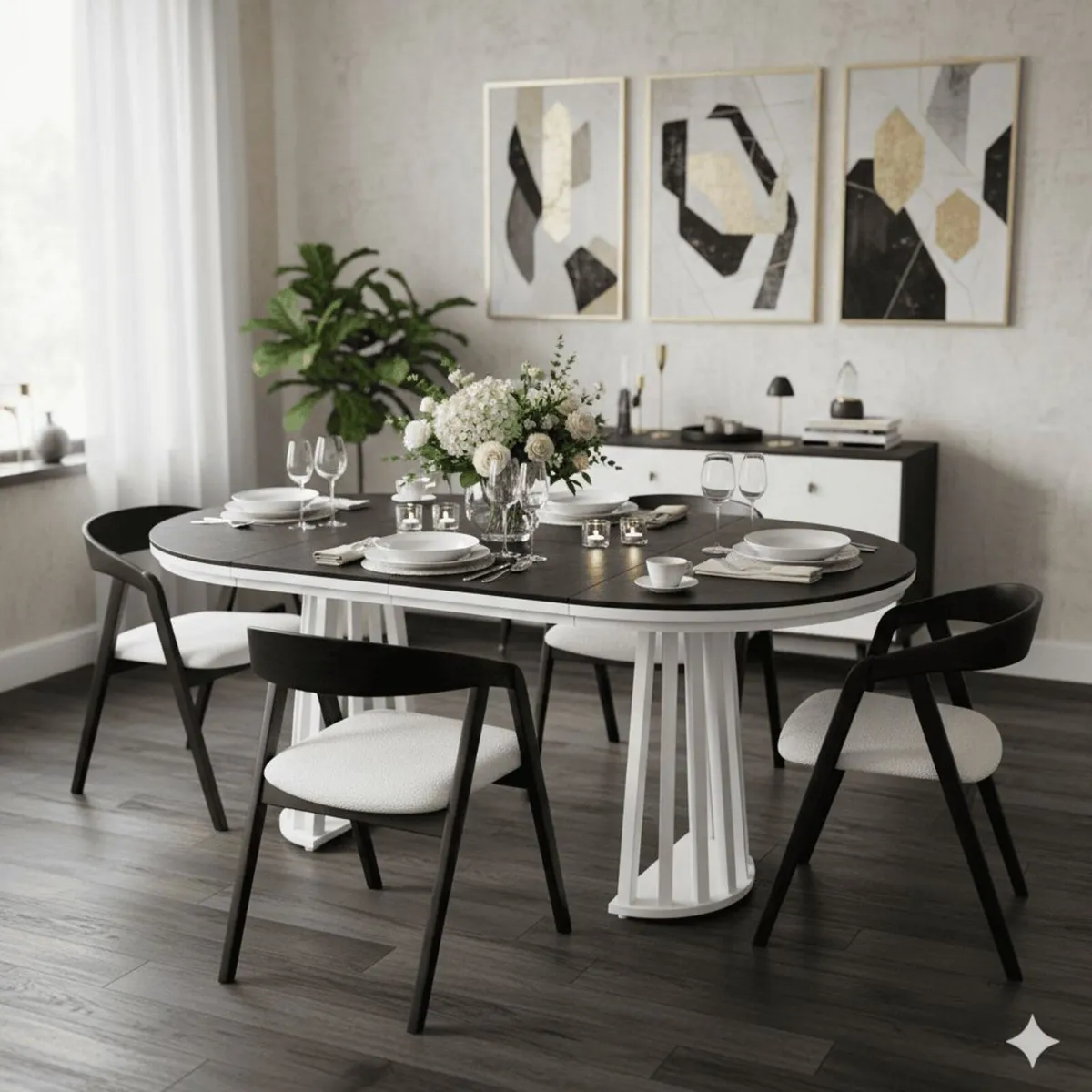Tovo Extandable Table Black or White 100-180cm - Image 3
