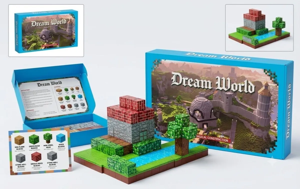 208 Pcs Magnetic Building Block Cubes – Minecraft - Image 1