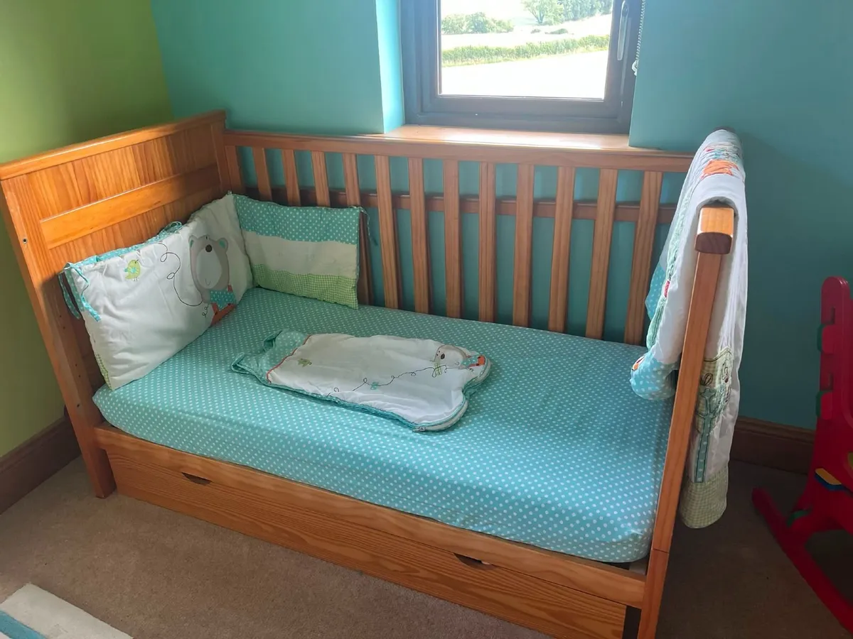 Nursery Furniture - cot, wardrobe, changer - Image 2