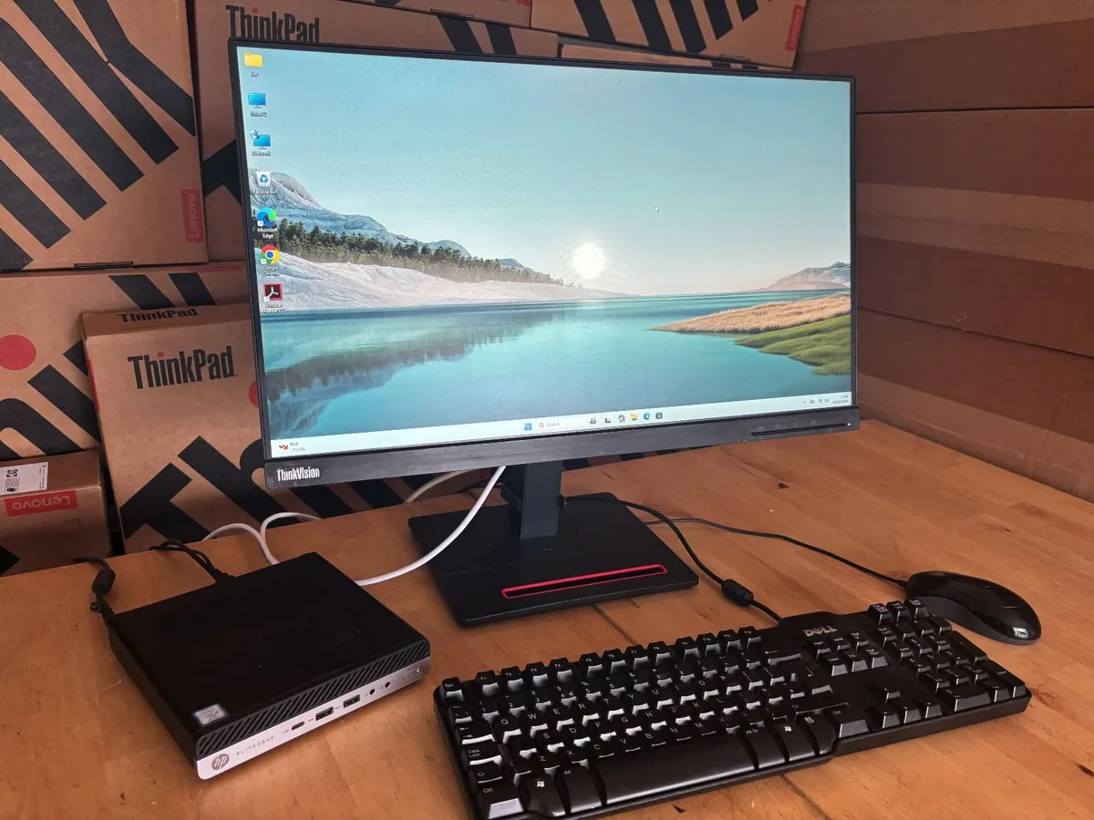 HP EliteDesk 800 PC's-Hex i5-24" Screen-Win 11 - Image 1