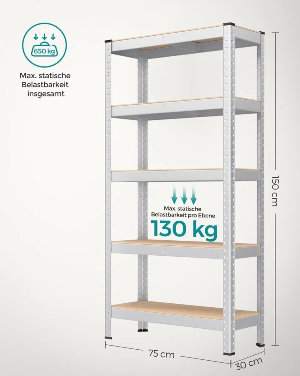 Set of 2 Heavy Duty Garage Storage Shelving Units - Image 4