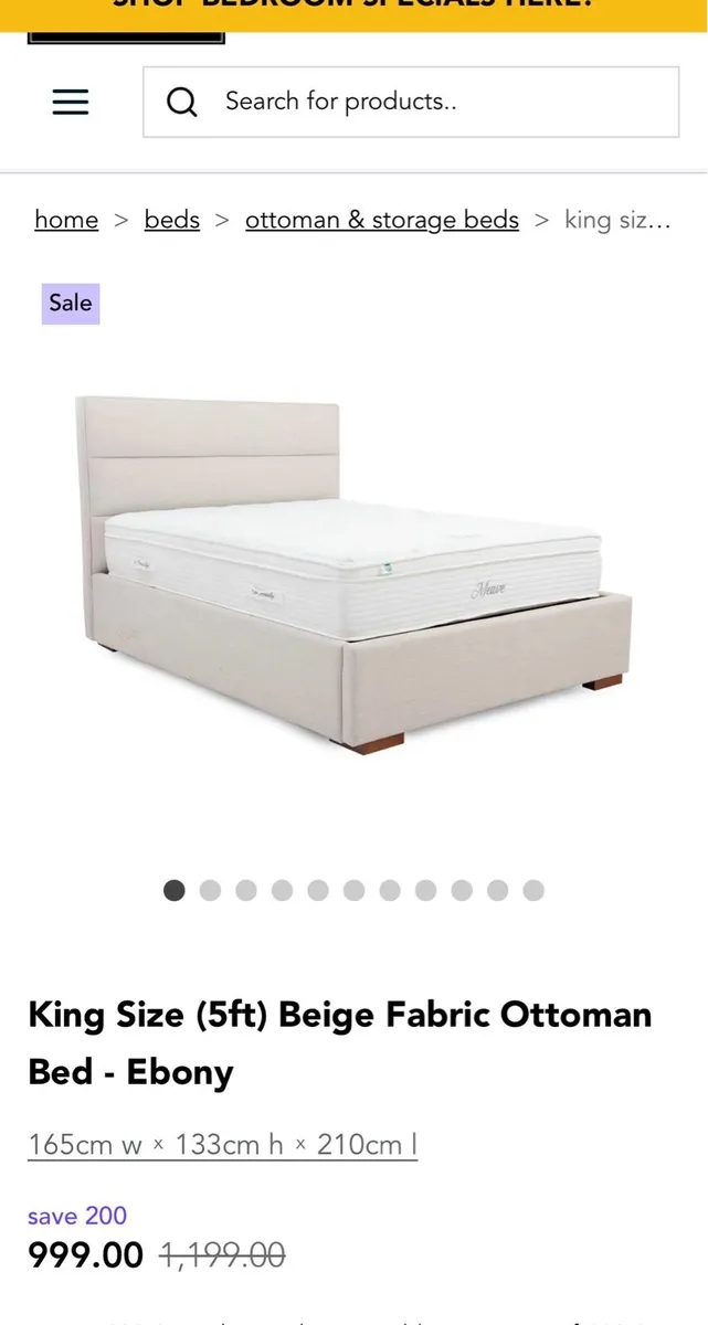 5ft Mattress and bed frame - Image 1