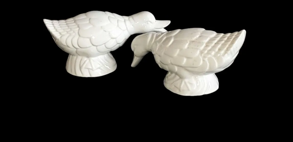 Vintage White Porcelain Bird Figurines-Pristine - Image 2