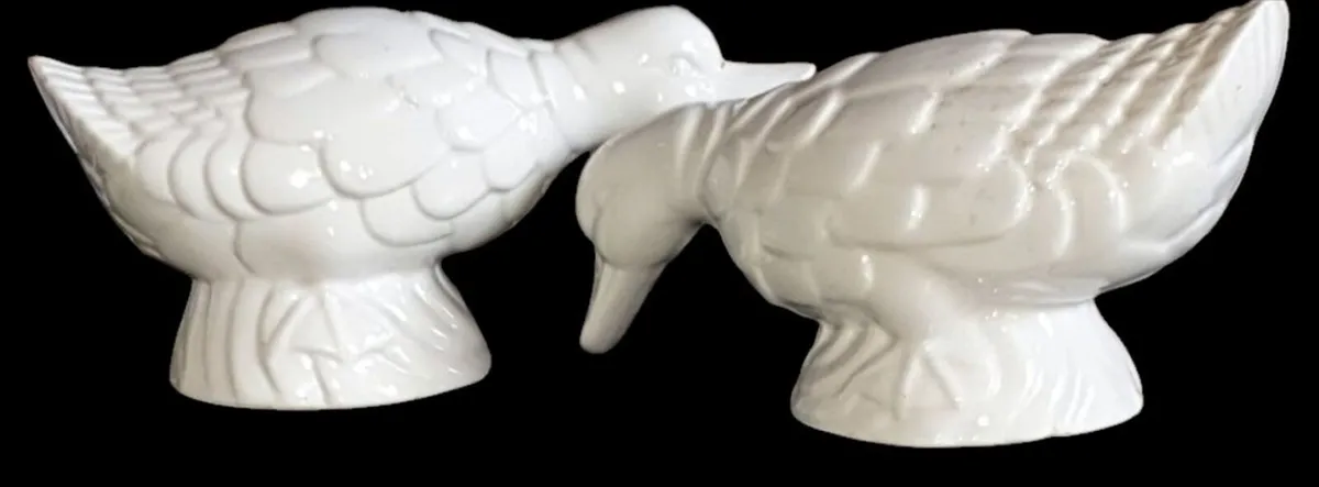 Vintage White Porcelain Bird Figurines-Pristine - Image 3