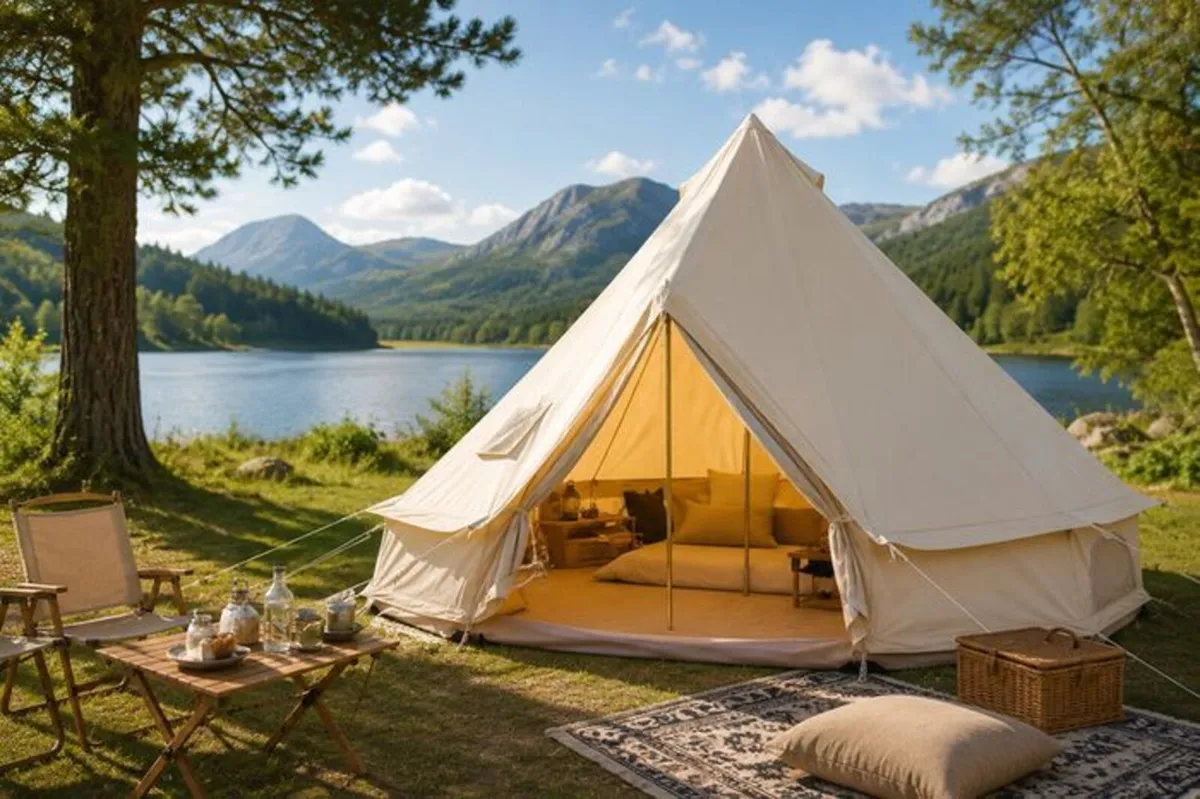 Bell Tent 3 m x 2 m – TC Cotton Canvas Glamping Te - Image 2