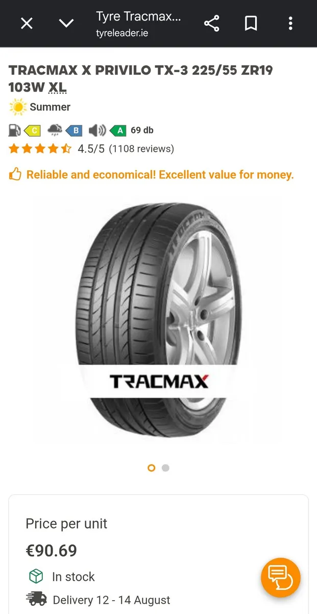 225/55 ZR19 103W XL tyres - Image 1