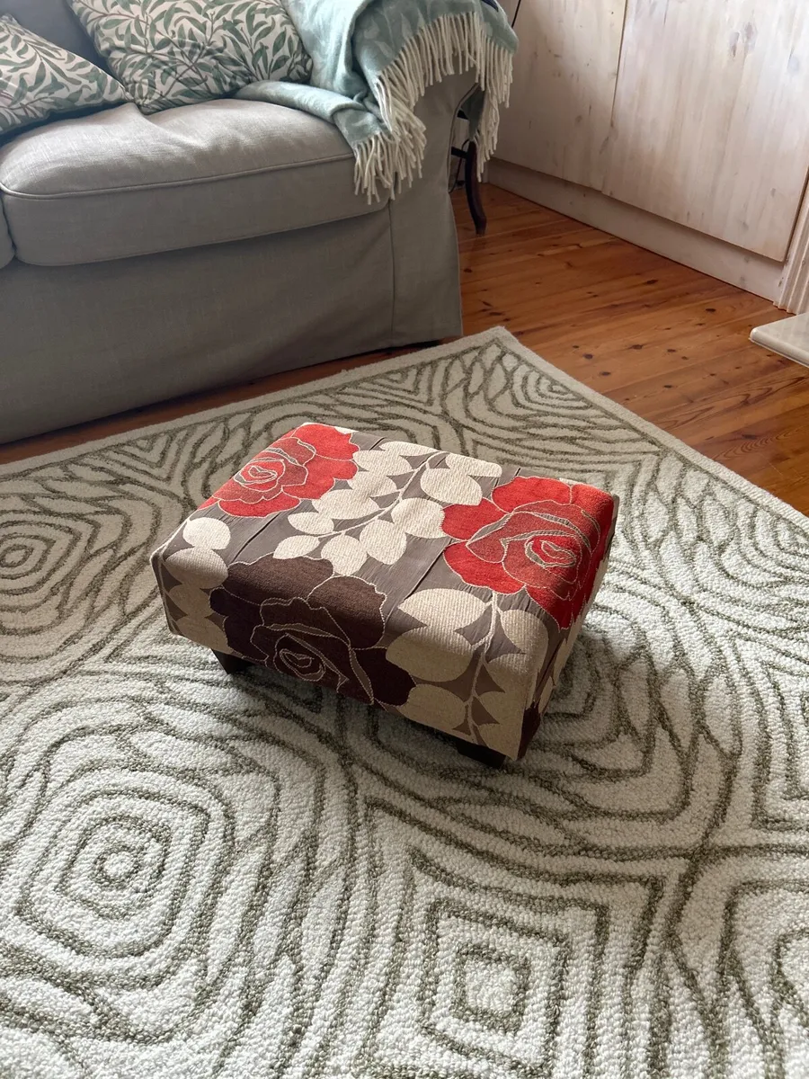 Fleur de Lis small patterned footstool - Image 1