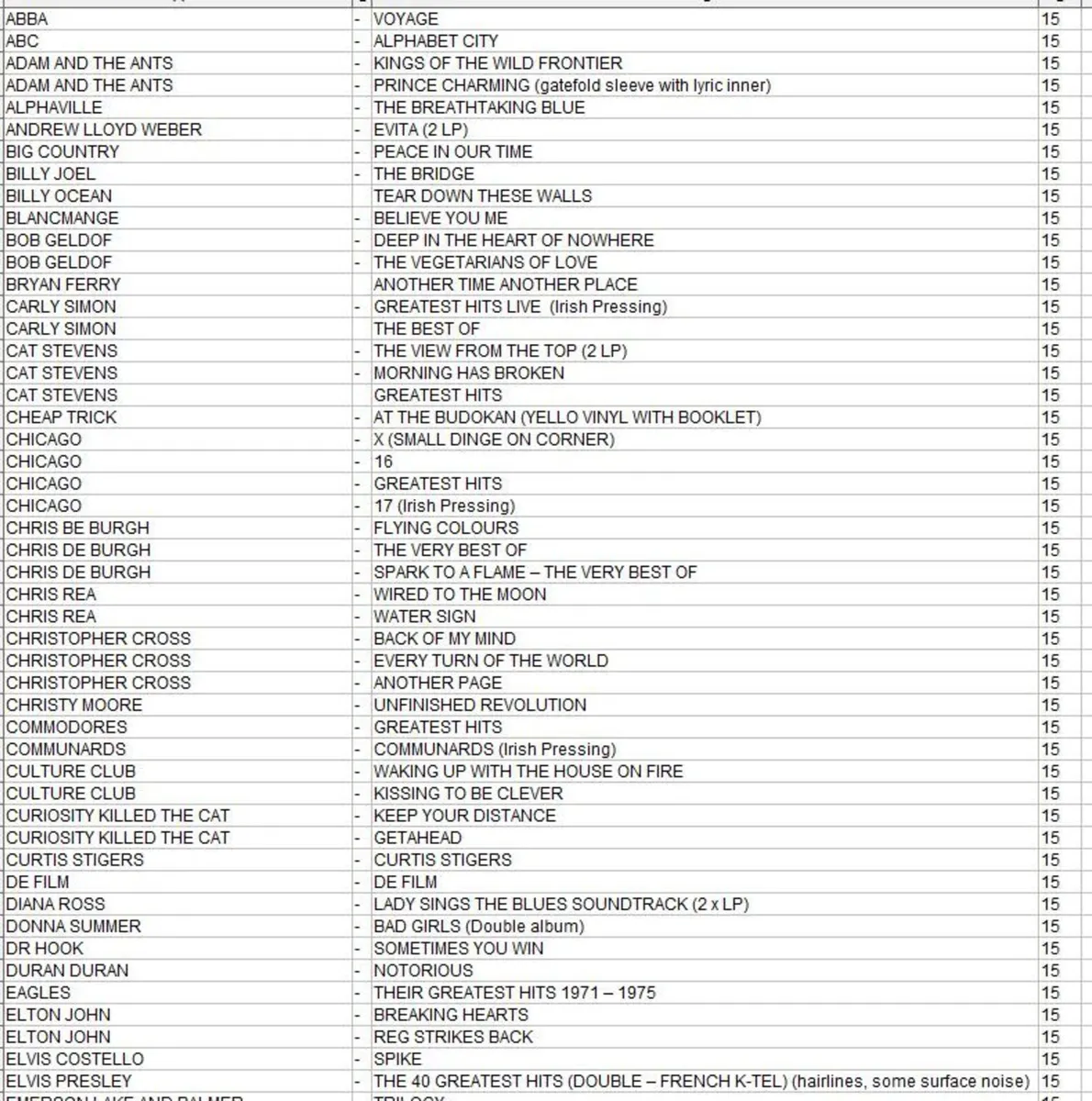 UPDATED LIST OF VINYL RECORDS FOR SALE - 70s & 80s - Image 4