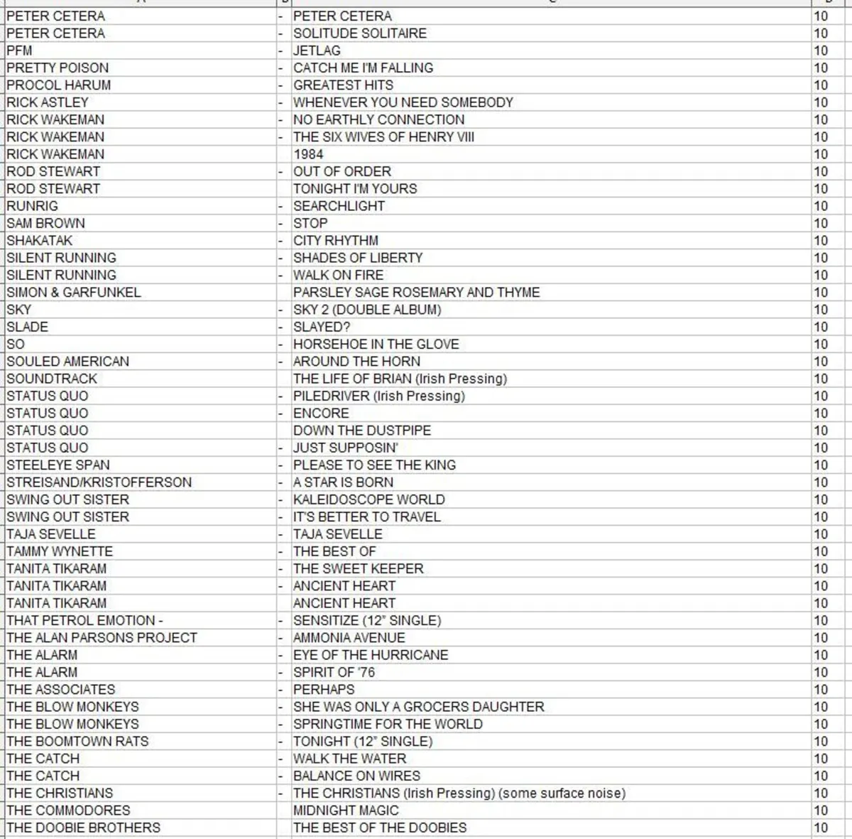 UPDATED LIST OF VINYL RECORDS FOR SALE - 70s & 80s - Image 2