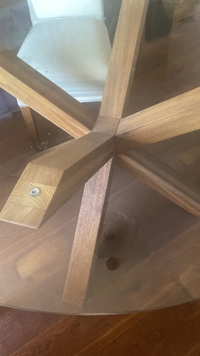 53" inch diameter Round Dining Table, OAK base - Image 3